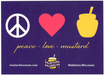 Mustard Museum Postcard Peace Love Mustard