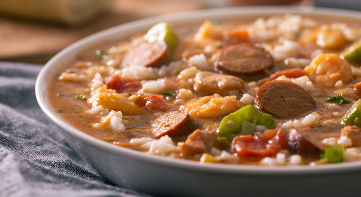 Sausage & Shrimp Gumbo with Creole Mustard