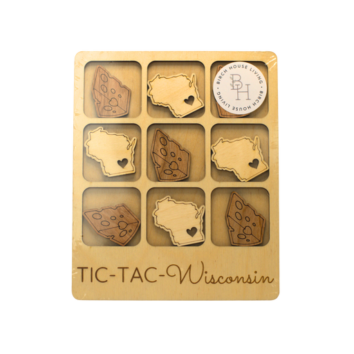 Birch House Living Handcrafted Tic-Tac-Toe Game Cheese