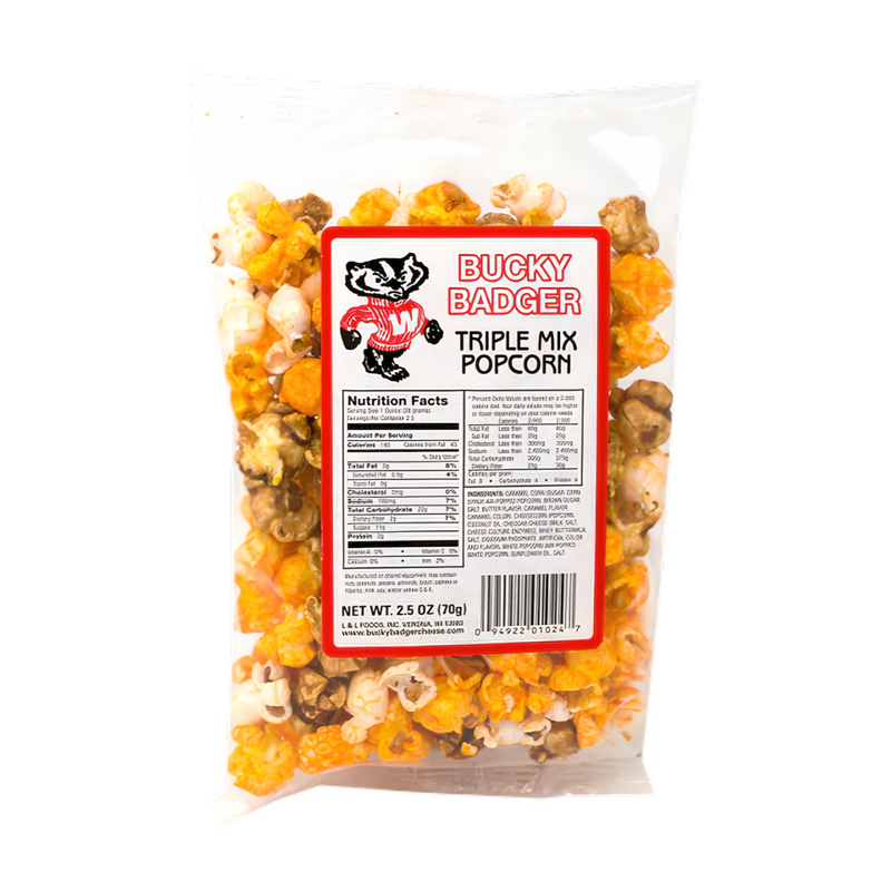 Bucky Badger Triple Mix Popcorn