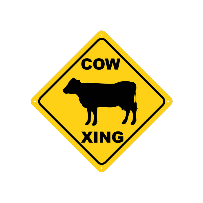 Cow Crossing Aluminum Sign