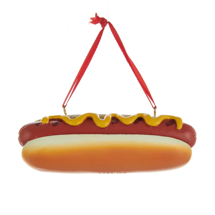 Kurt Adler Hot Dog with Mustard Ornament