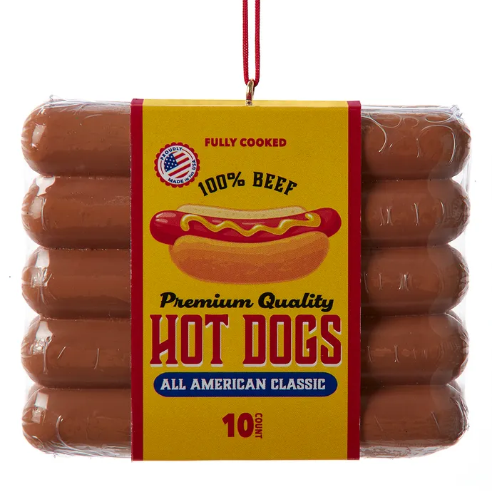 Kurt Adler Hot Dogs Package Ornament