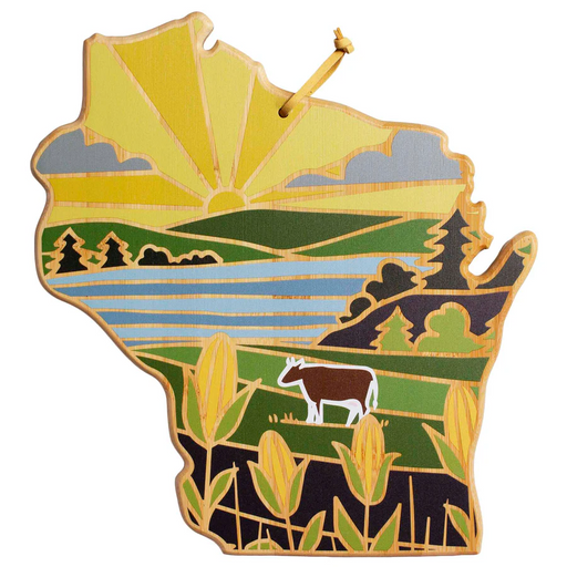 Totally Bamboo Wisconsin Cutting Board with Artwork by Summer Stokes