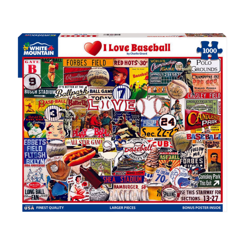 White Mountain Puzzles I Love Baseball Puzzle