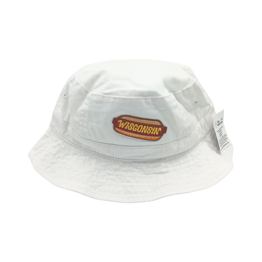 Wisconsin Hot Dog Bucket Hat (White)