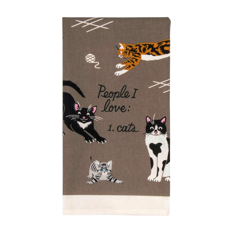 Blue Q Screen Printed Dish Towel - People I Love: Cats
