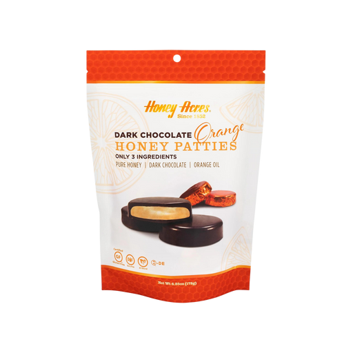 Honey Acres Dark Chocolate Orange Honey Patties Bag