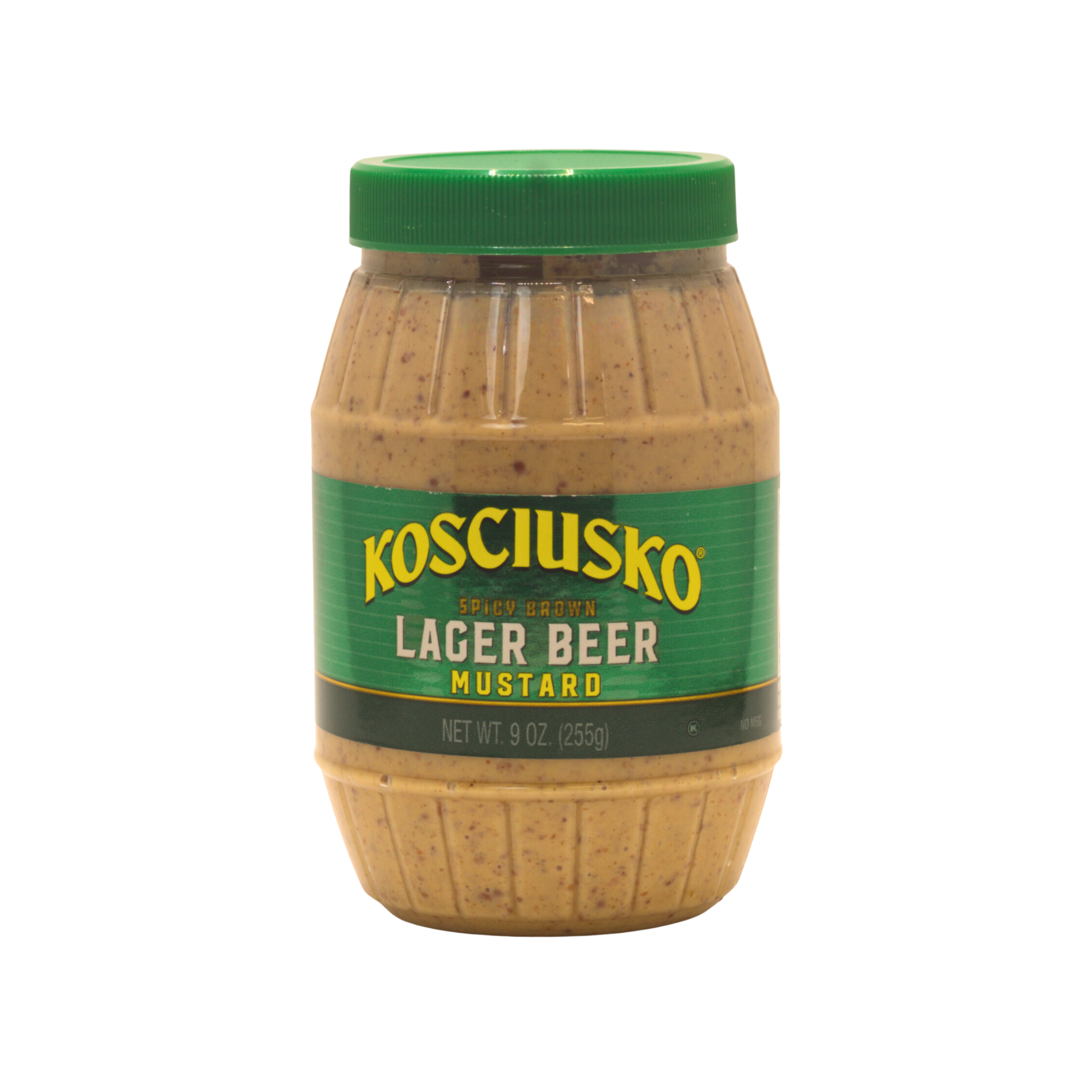 Kosciusko Spicy Brown Lager Beer Mustard (Green Cap) — National Mustard