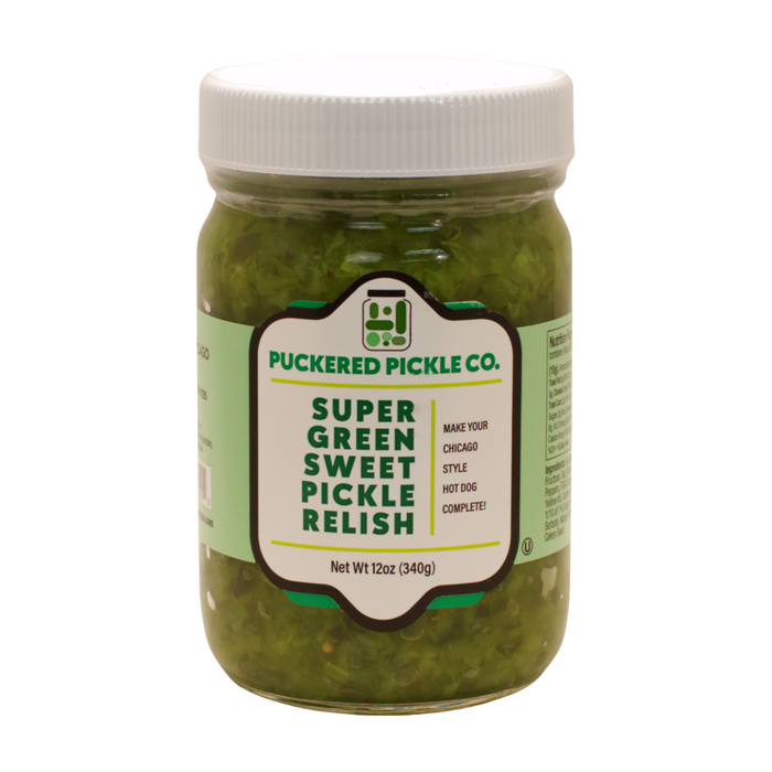 Puckered Pickle Co. Super Green Sweet Pickle Relish