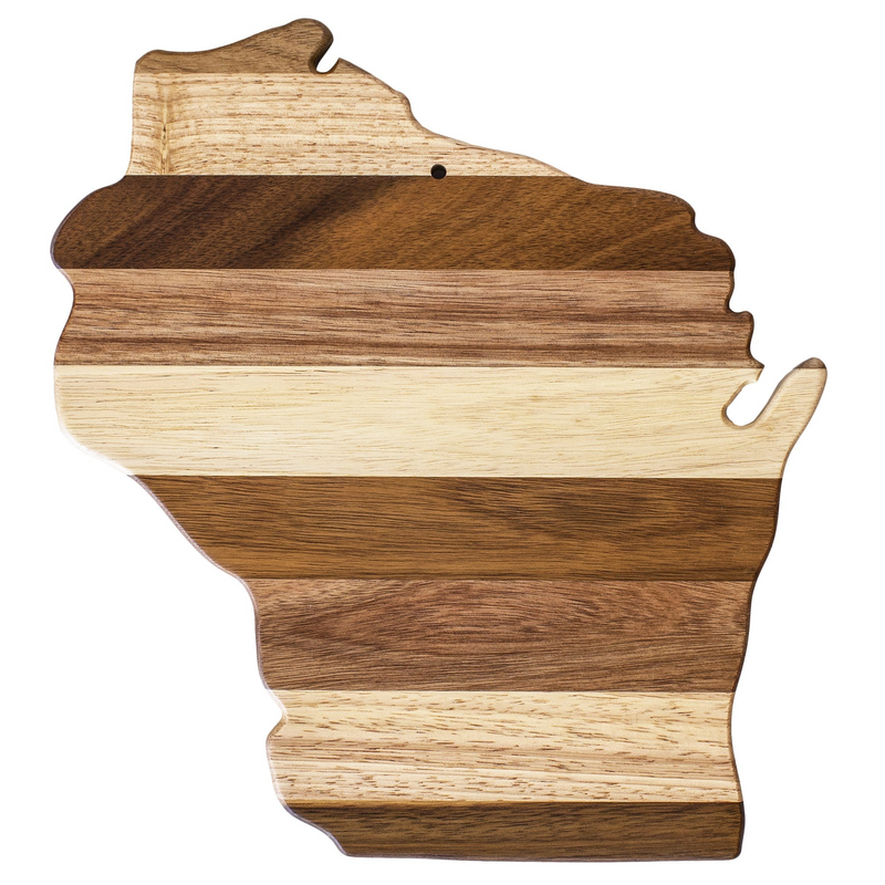 Rock & Branch Shiplap Wisconsin State Shaped Cutting Board