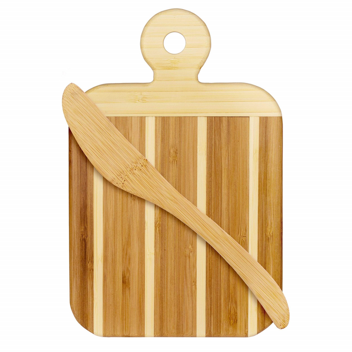 Totally Bamboo Paddle Cutting Board and Spreader Knife